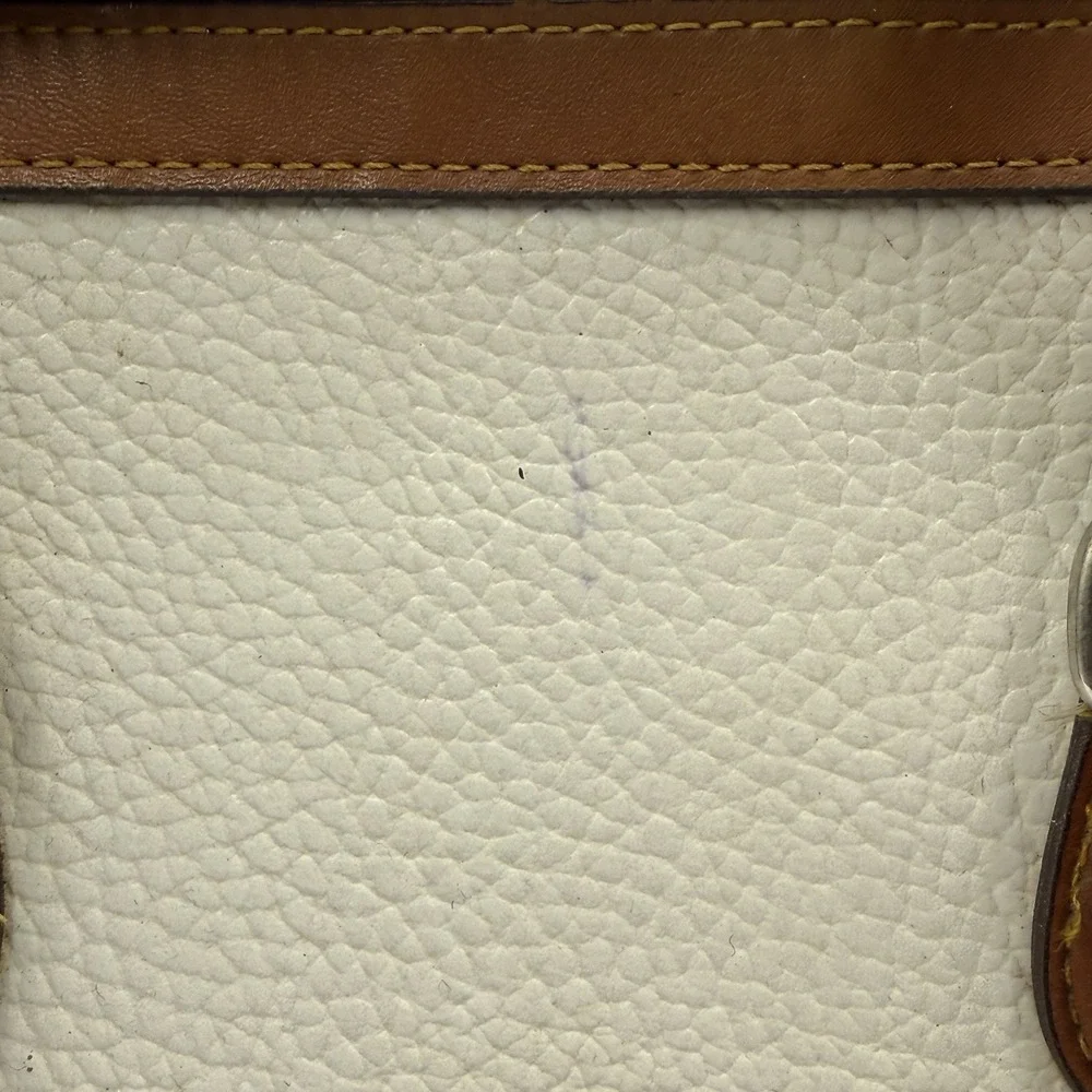 Vintage Dooney Bourke Bone Cream Brown Doctor Bag Satchel Leather 80s‎ 90s